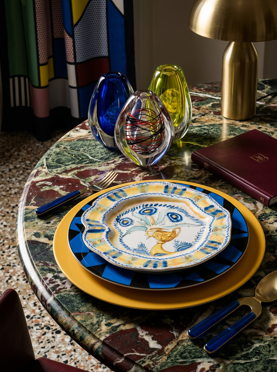 
Designer Dinner Plate "Spanish Yellow" made of porcelain
