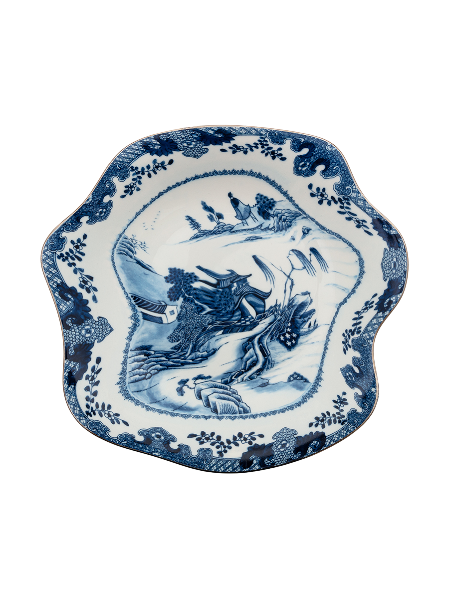 
Assiettes design creuses à soupe et pâtes « Pagoda » en porcelaine