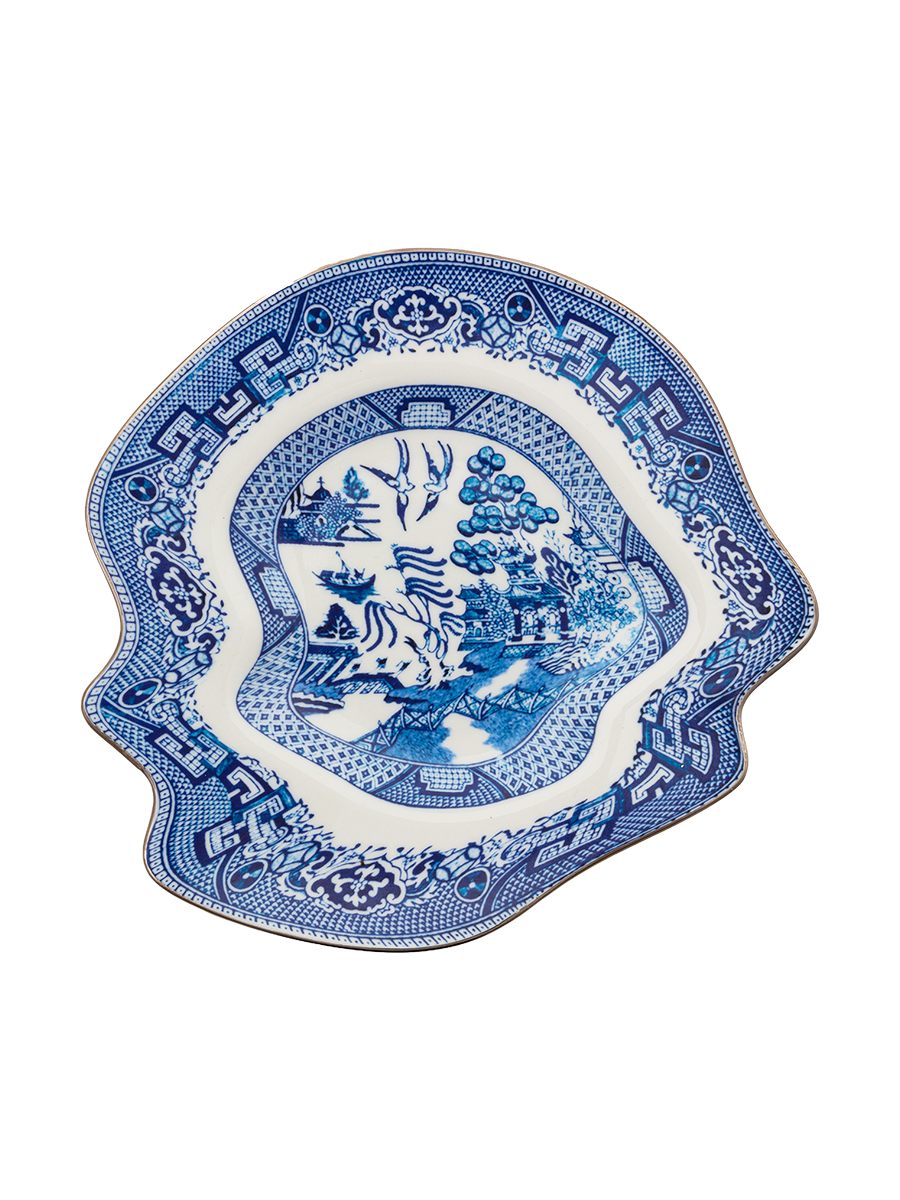 
Assiette à salade et dessert design « Glitchy Willow » en porcelaine