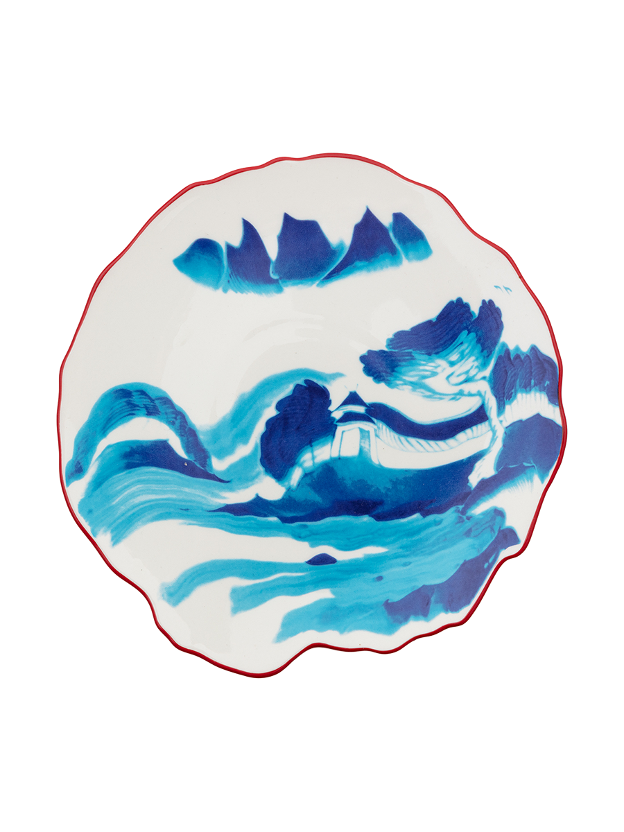 
Assiette design salade et dessert en porcelaine « Melting Landscape »