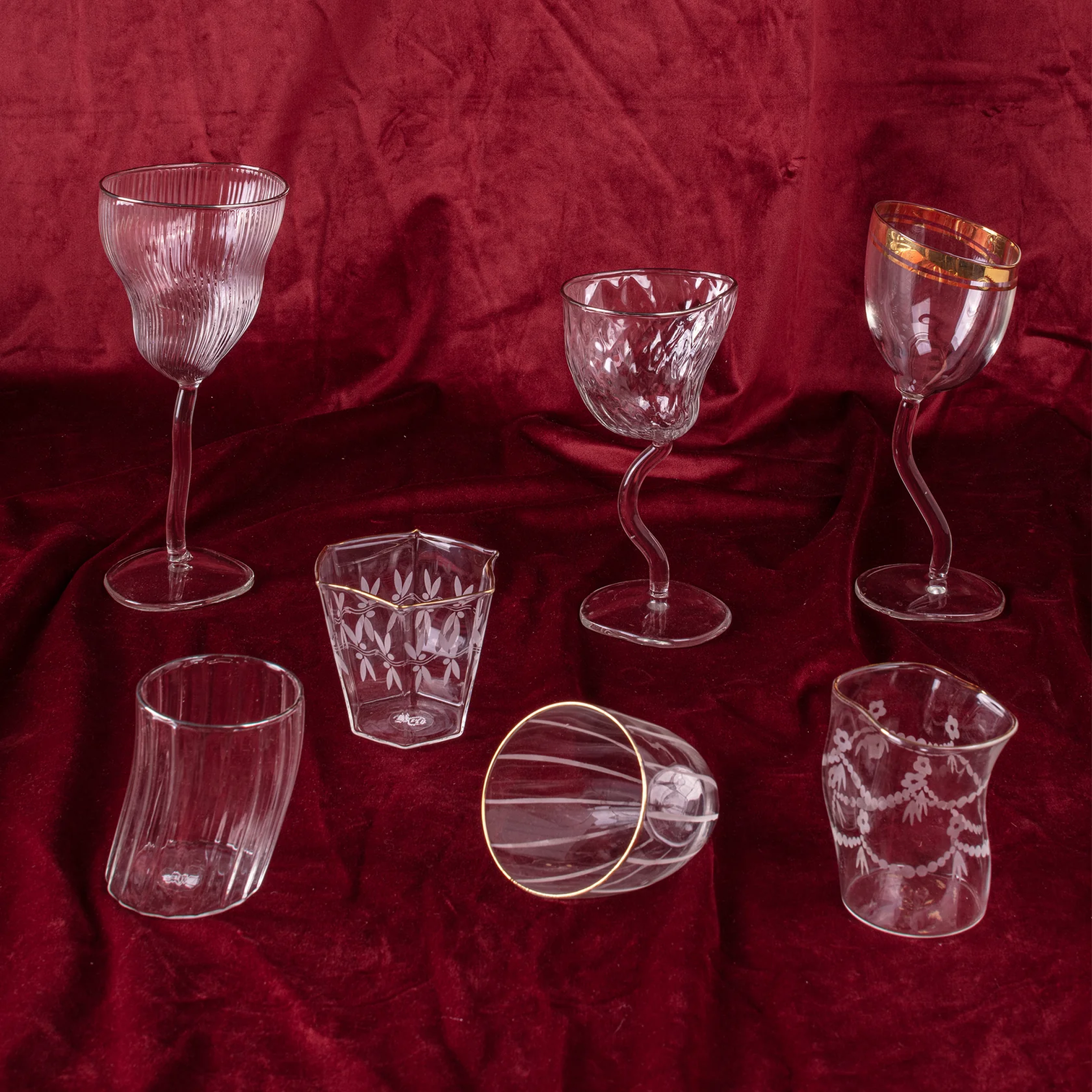
Designer Wine Glass "Classic and Acid Diamonds"