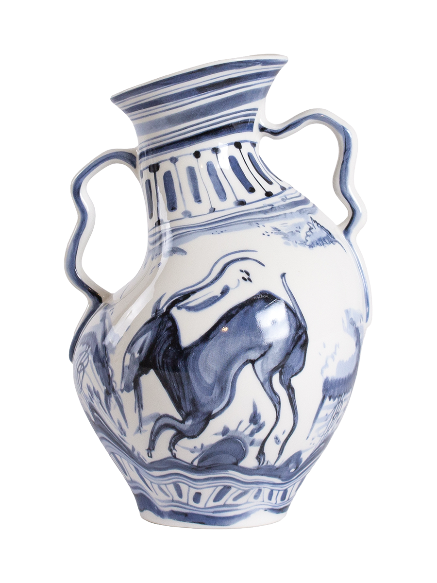 
Vase design « Classics on Acid Ibex » en porcelaine