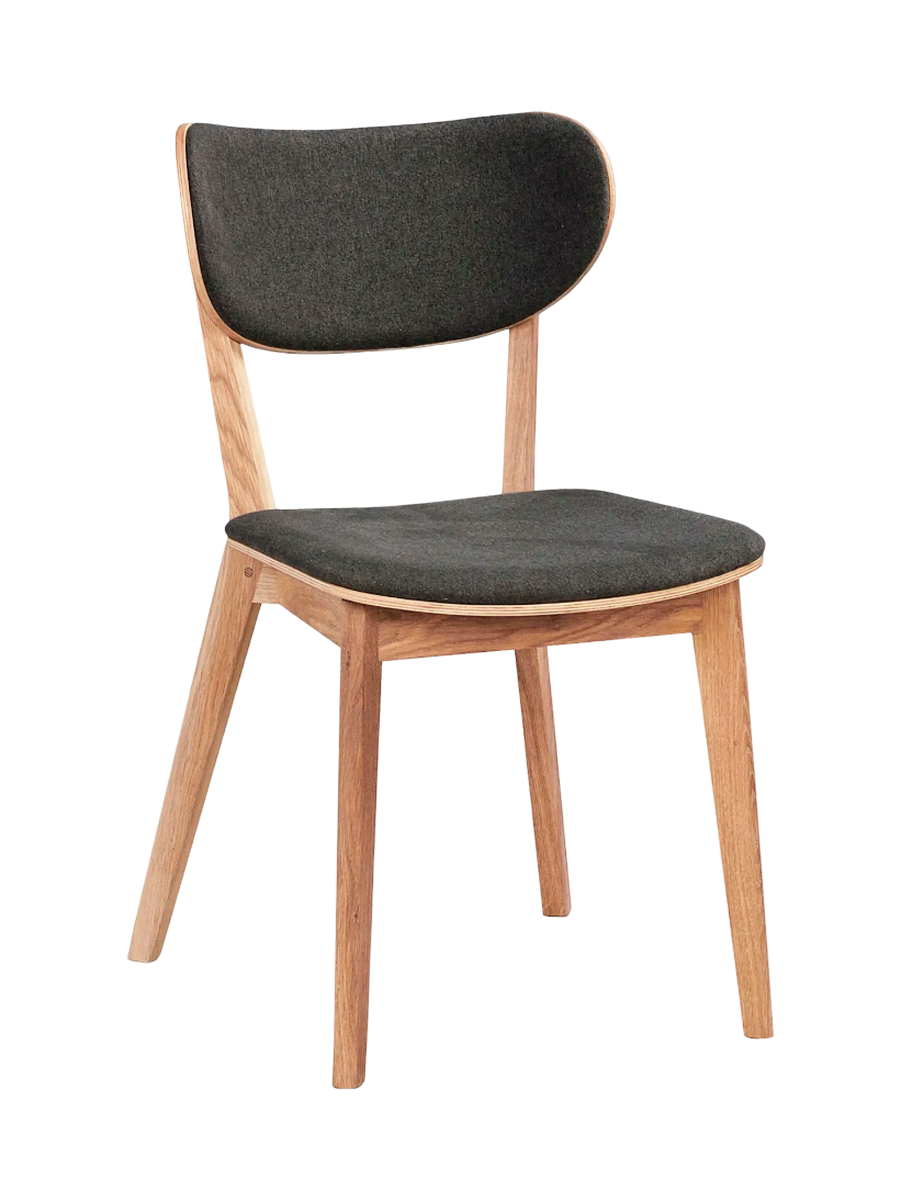 
Chaise de haute qualité « Katon » en chêne massif - Chêne naturel / Gris foncé