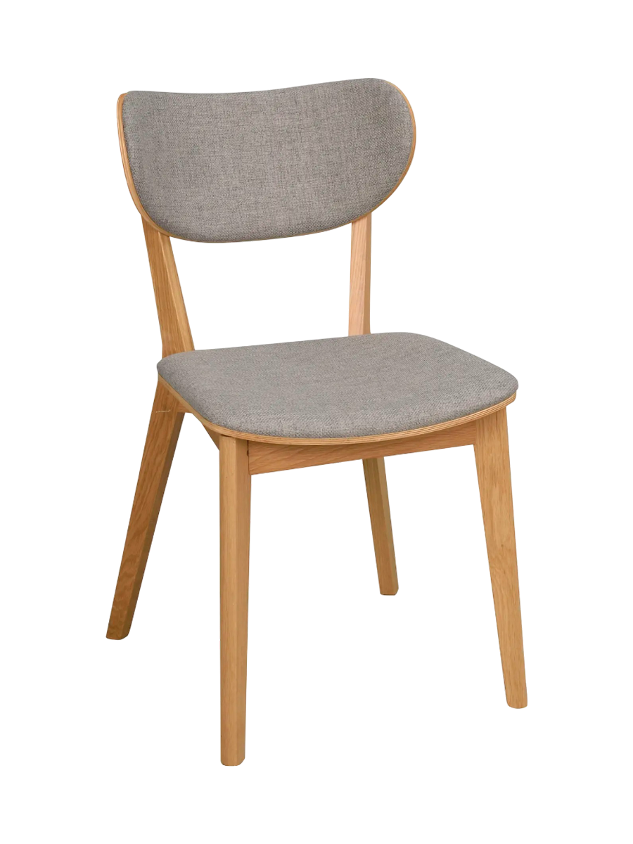 
Chaise de haute qualité « Katon » en chêne massif - Chêne naturel / Gris clair