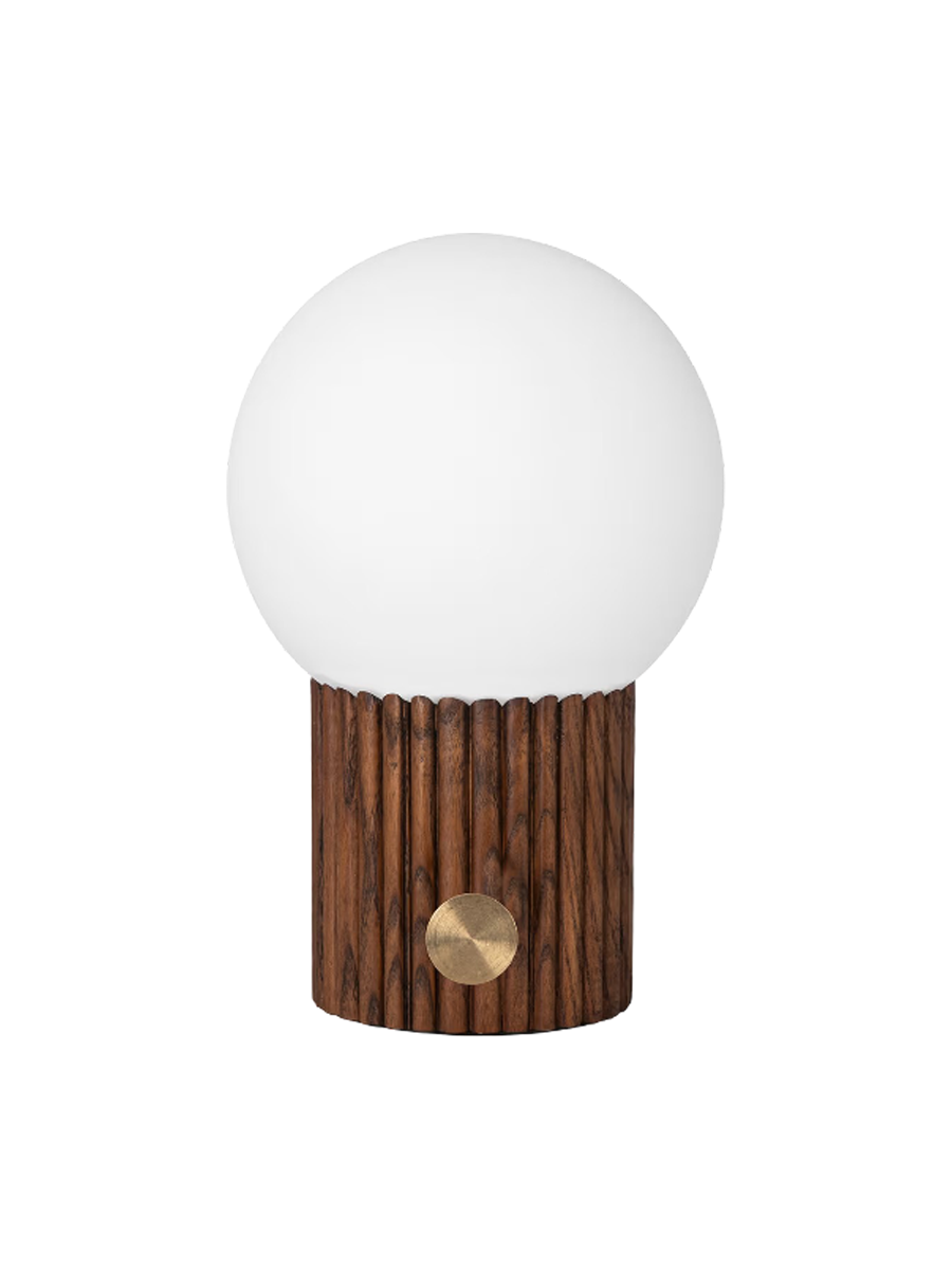 
Design Tischlampe „Hubble“ Ø 15/ H 23.5 cm - Nussbaum