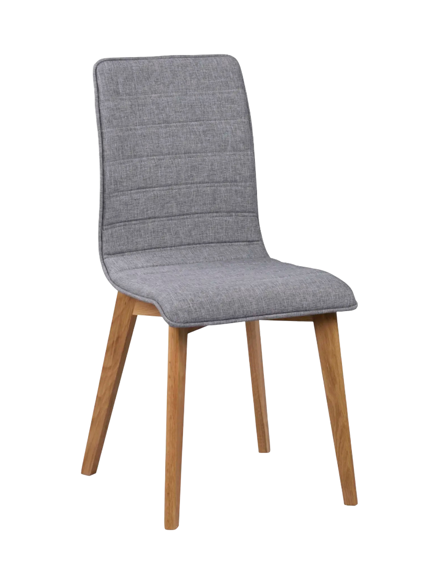 
High-quality dining chair "Gracy" - Light gray / Natural oak