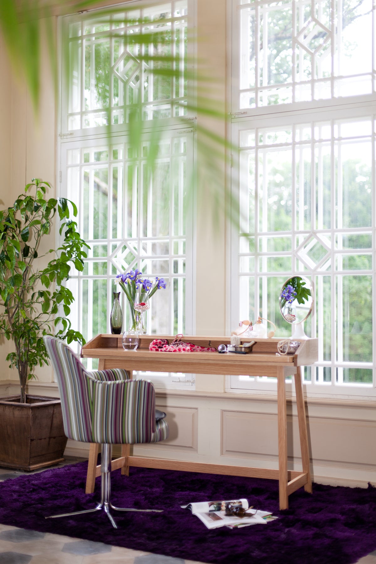 
Design Schreibtisch „St. James“ mit ausziehbarer Arbeitsfläche - Natural