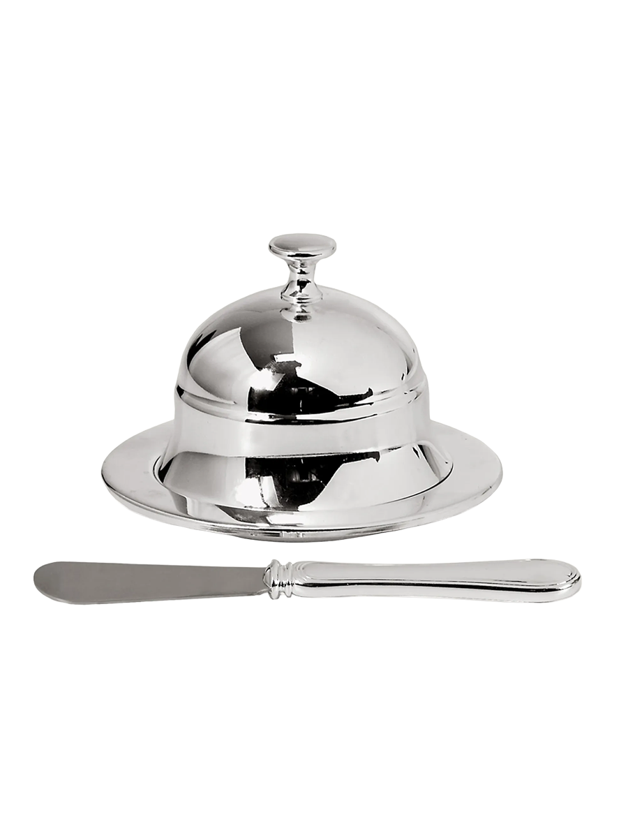 
Premium Butter Dish "Epe" incl. Butter Knife - silver-plated and tarnish-protected