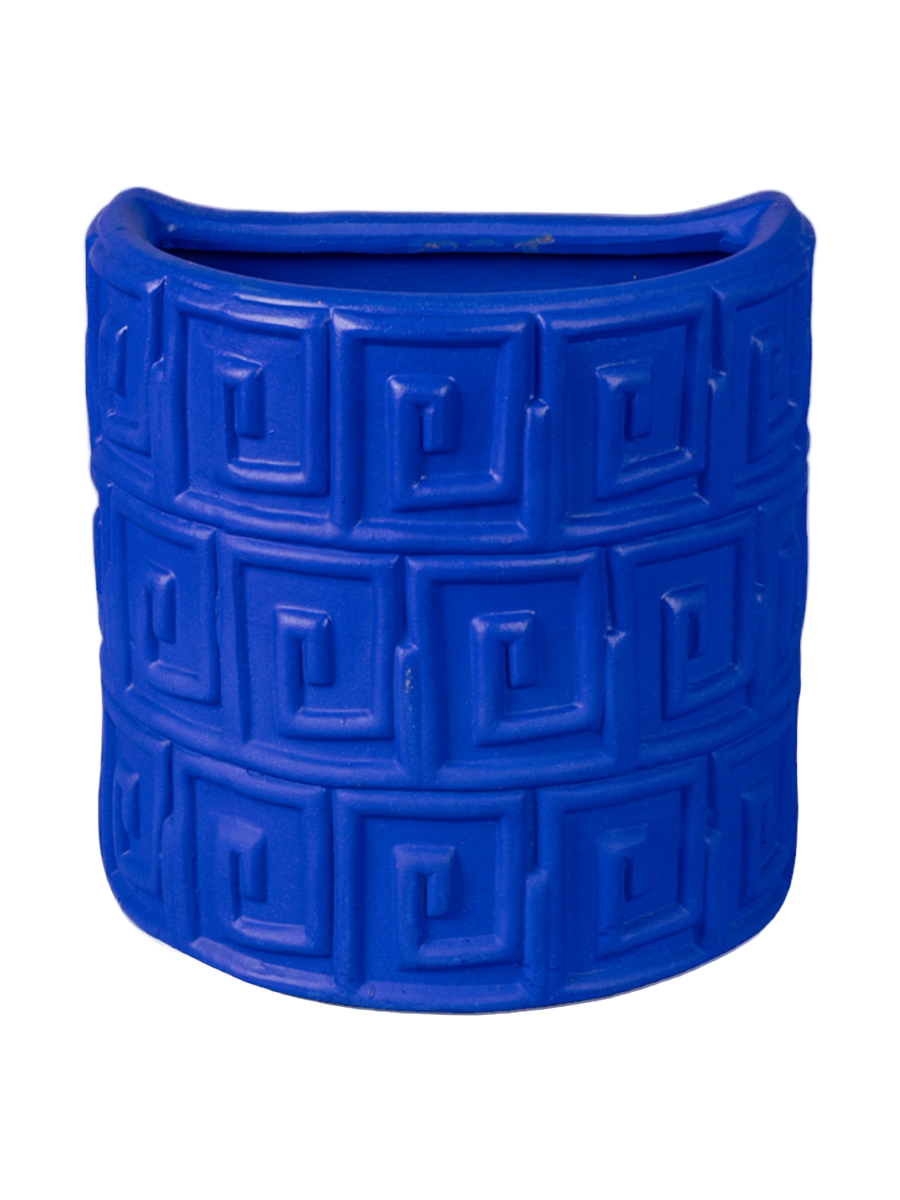 
Indoor & Outdoor Design Wall Planter "Magna Graecia Greche" - Blue