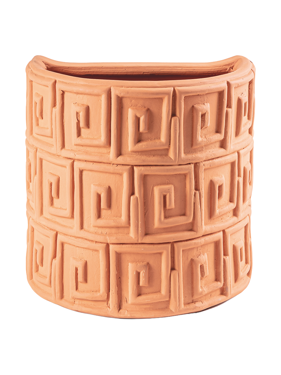 
Indoor & Outdoor Design Wall Planter "Magna Graecia Greche" - Terracotta