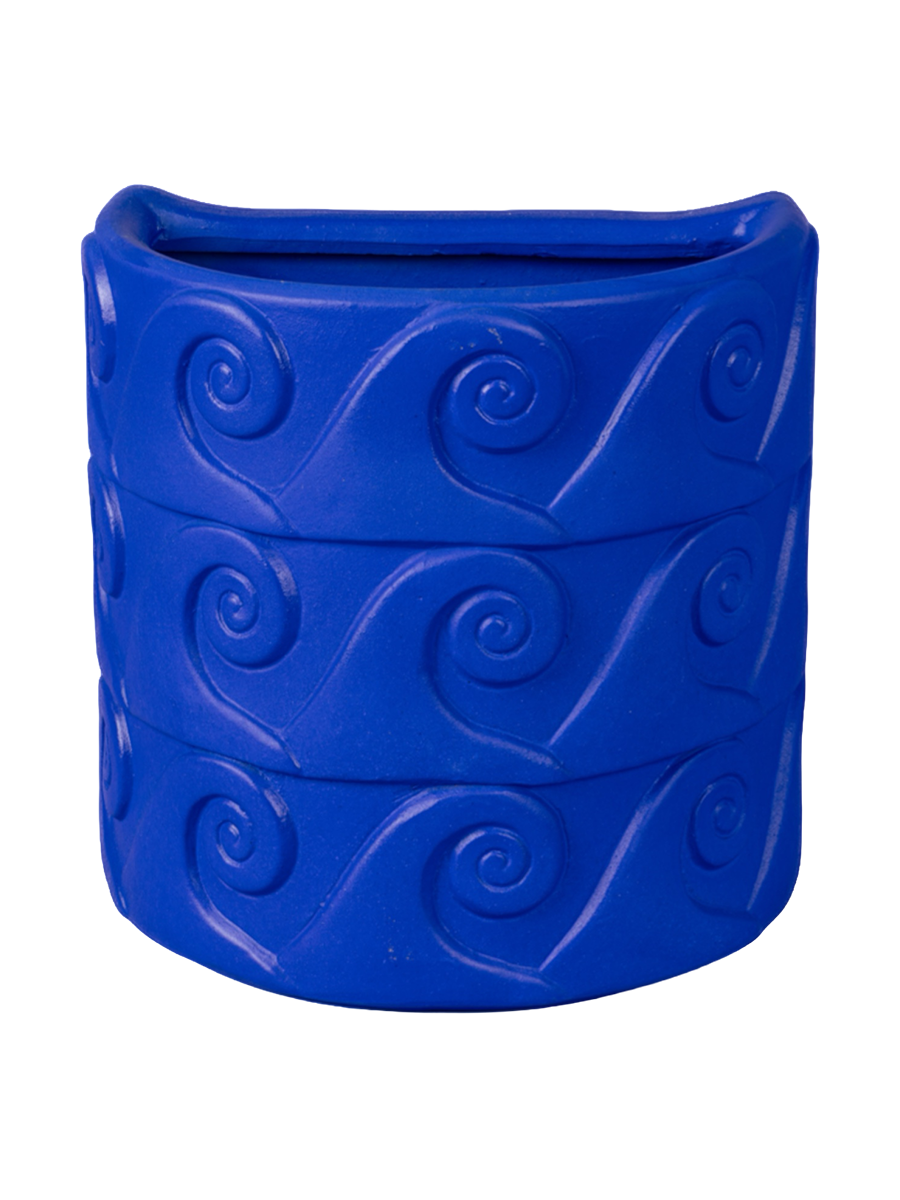 
Indoor & Outdoor Design Wall-Mounted Planter "Magna Graecia Onde" - Blue
