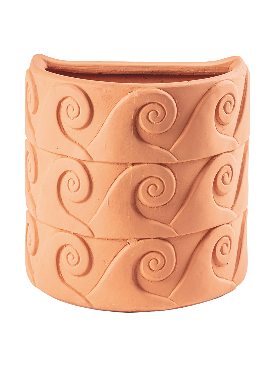 
Indoor & Outdoor Design Wall-Mounted Planter "Magna Graecia Onde" - Terracotta