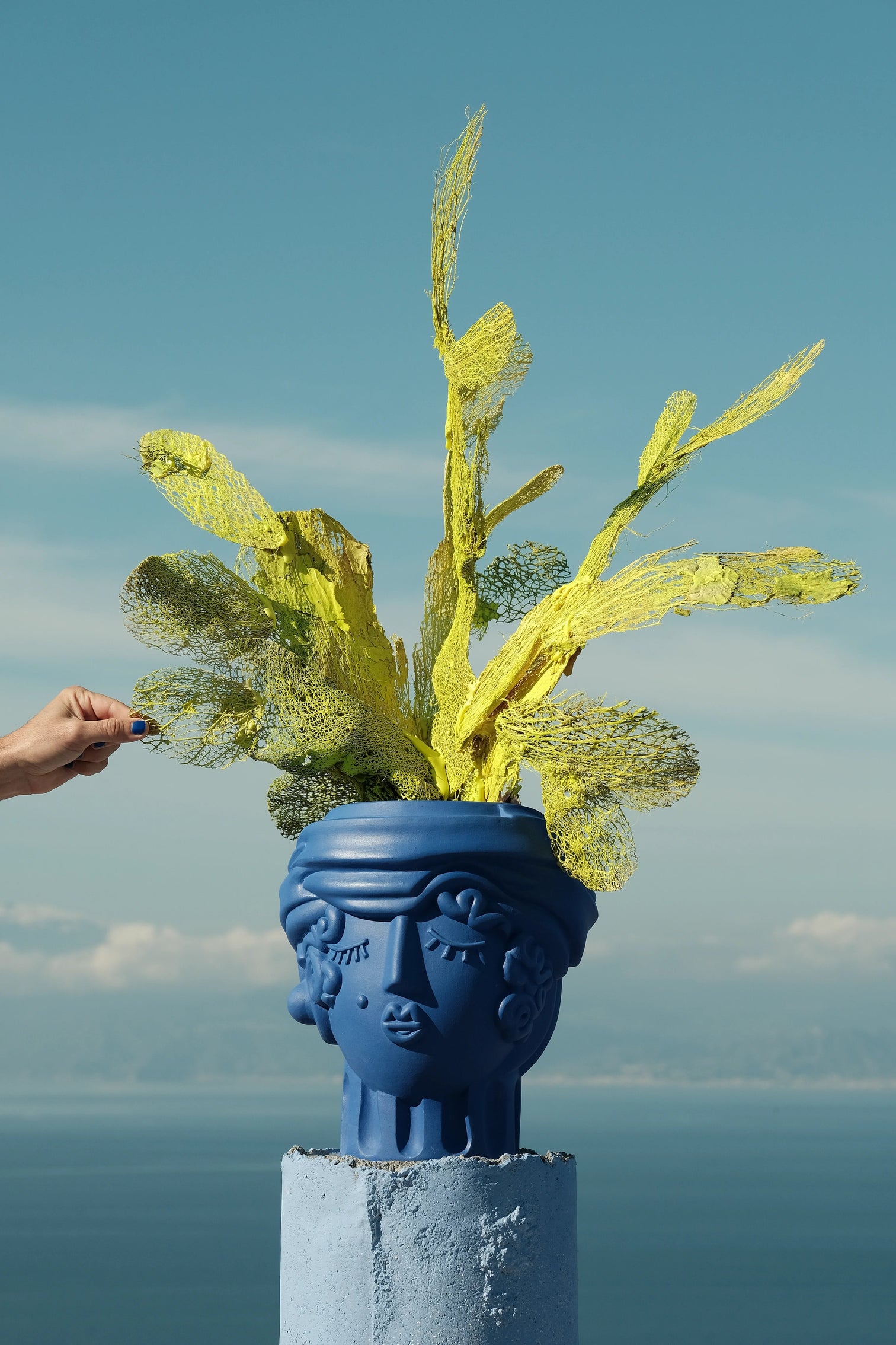 
Pot de fleurs design intérieur et extérieur « Magna Graecia Woman Blue »