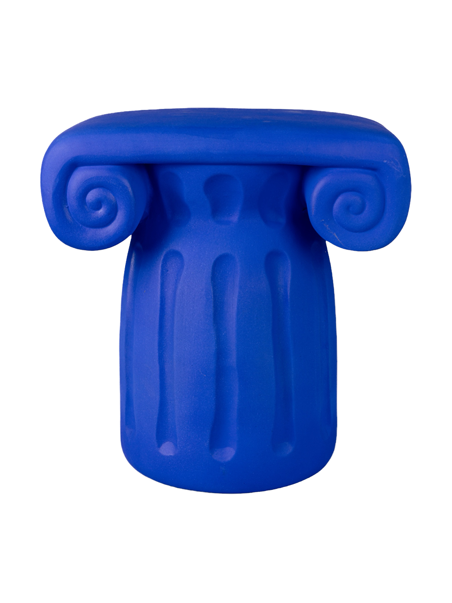 
Indoor & Outdoor Design Side Table & Stool "Magna Graecia Dorico" - Blue