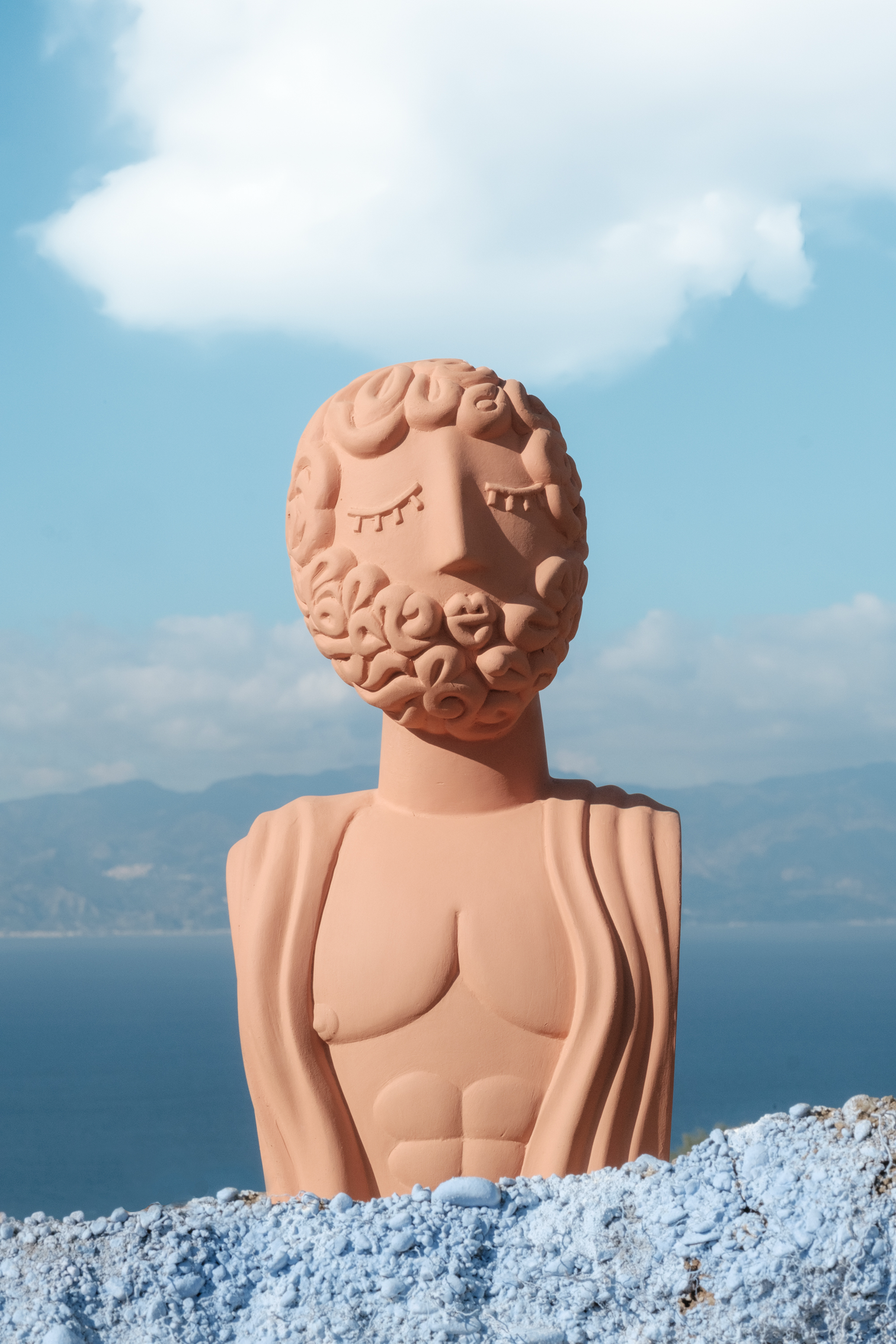 
Indoor & Outdoor Design Bust "Magna Graecia Man" - Terracotta