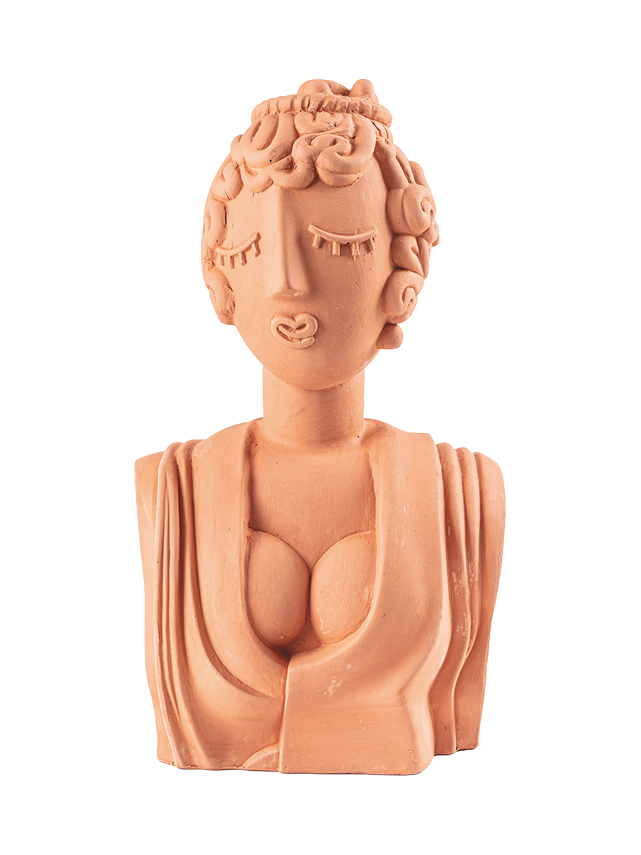 
Indoor & Outdoor Design Bust "Magna Graecia Poppea" - Terracotta
