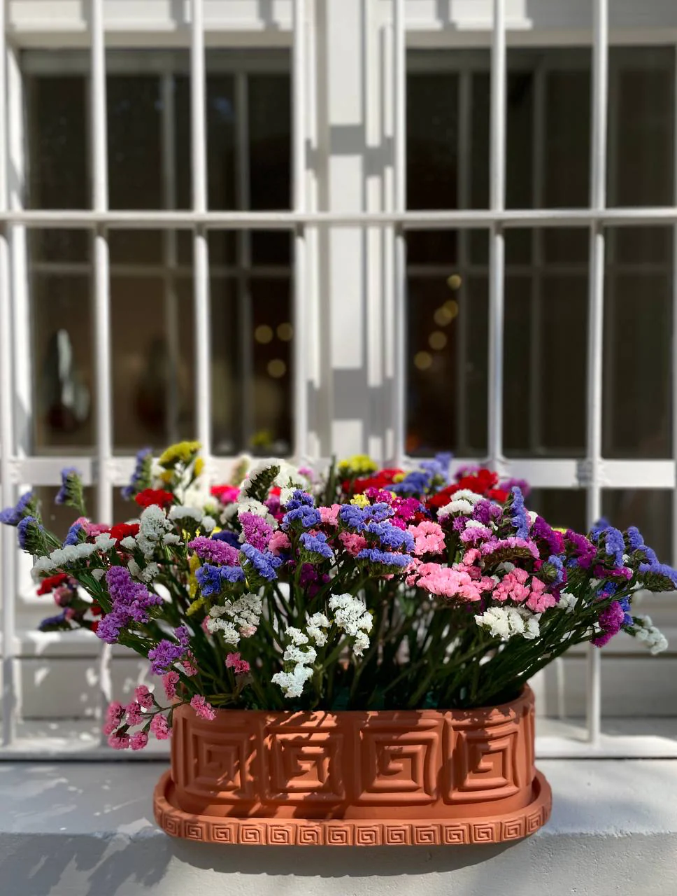 
Pot de fleurs design intérieur et extérieur « Magna Graecia avec soucoupe »