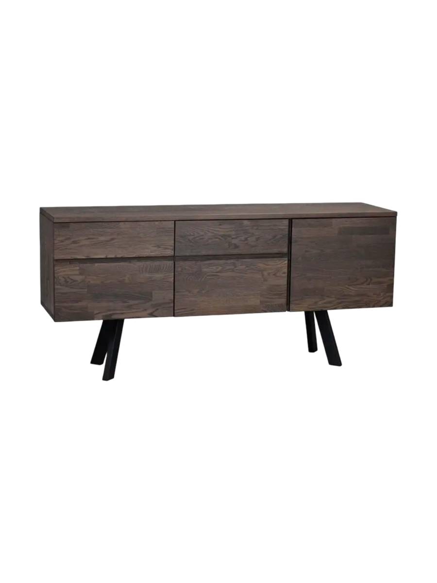 
Madia di design “Fred” in rovere massiccio - Marrone scuro