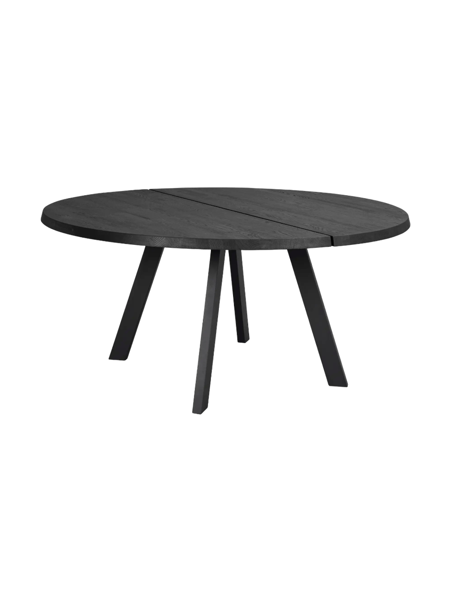 
Solid wood round dining table "Fred" Ø 160 cm - Black Ash