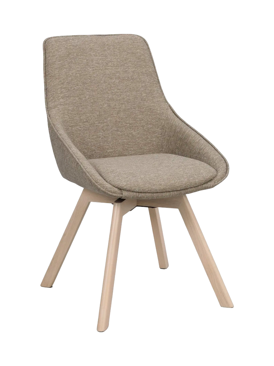 
Chaise design pivotante à 360° « Alison » avec pied en bois massif - Chêne clair / Beige foncé