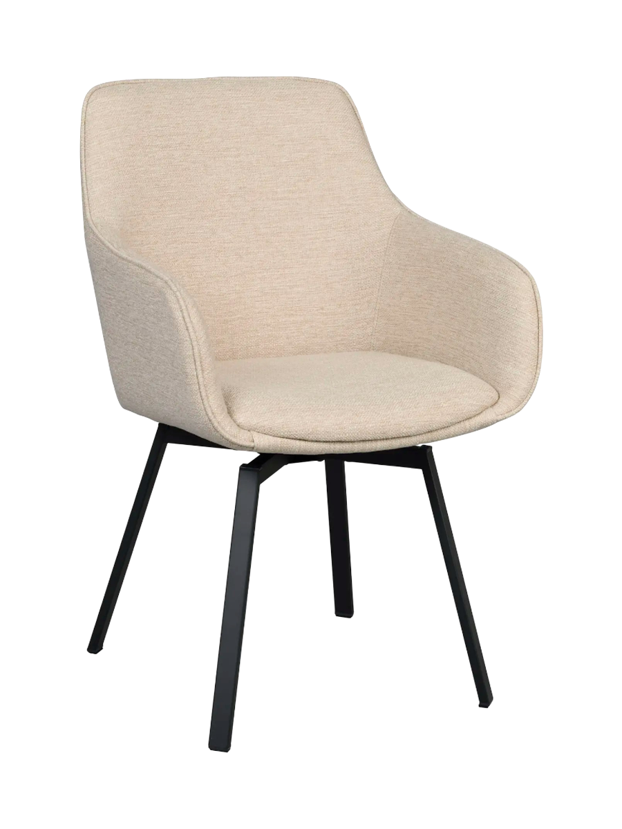 
Fauteuil design pivotant à 360° « Alison » - Beige clair