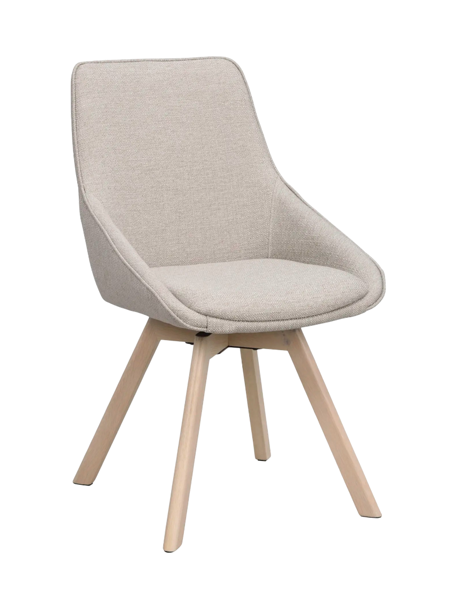 
Chaise design pivotante à 360° « Alison » avec pied en bois massif - Chêne clair / Beige
