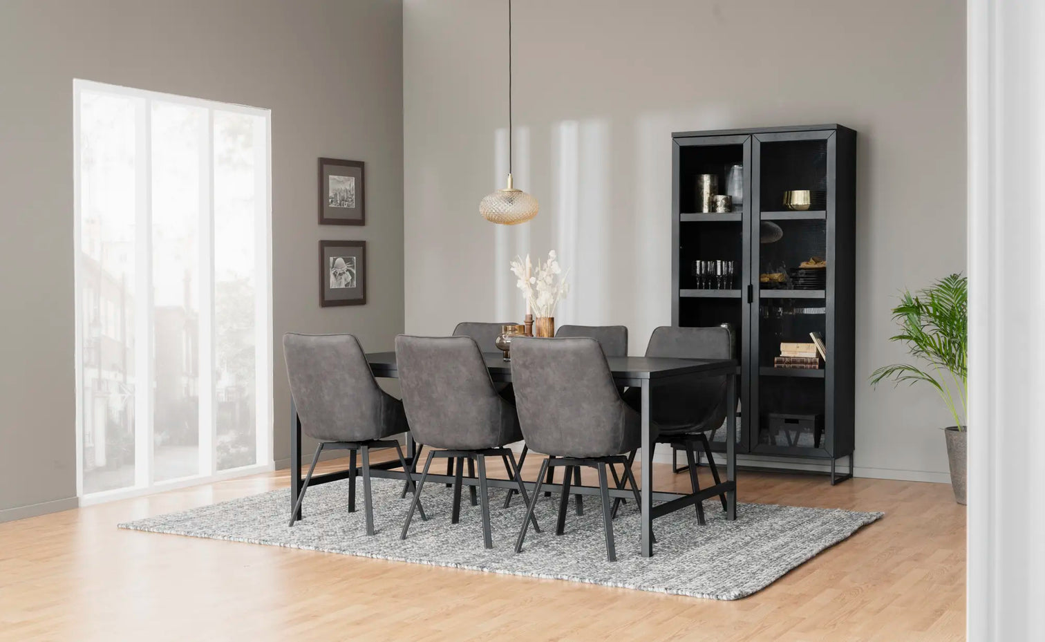 
360° Swivel Design Chair "Alison" - Dark grey