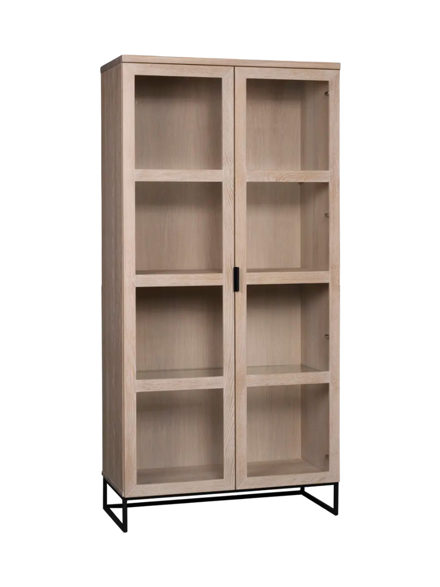 
High-Quality "Everett" Display Cabinet in Solid Oak - Light oak