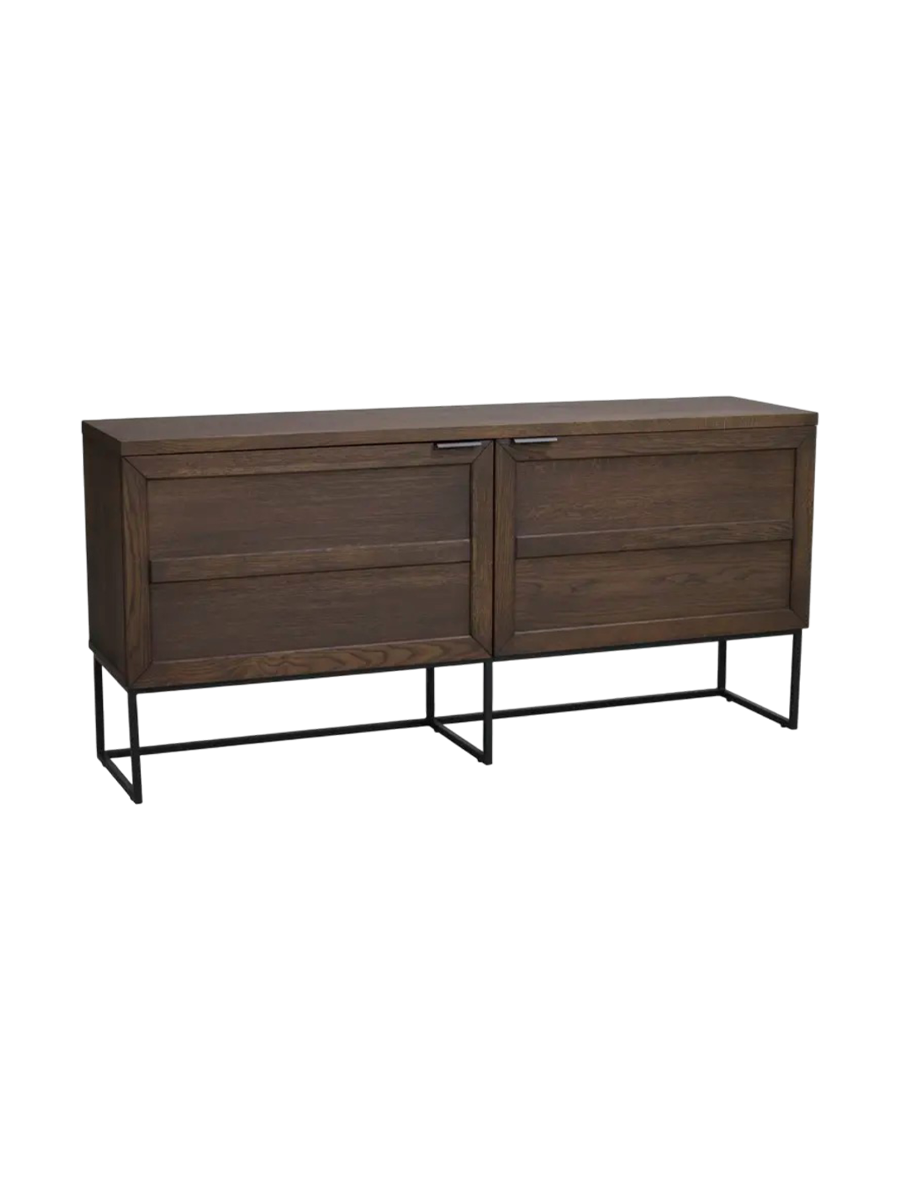 
Madia di design “Everett” in rovere massiccio - Marrone scuro