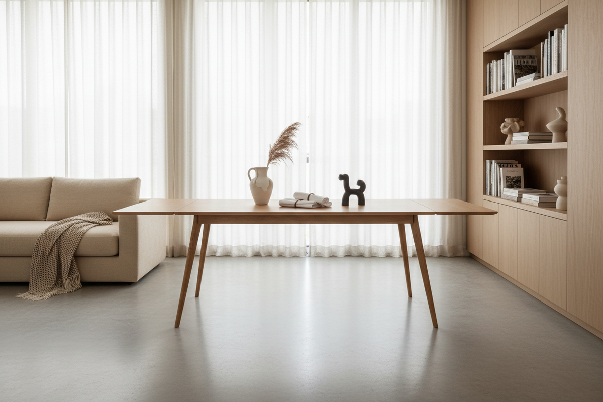 
Ausziehbarer Esstisch „Yumi“ 190-280 x 90 cm - Eiche Natur - Mit zwei Verlängerungsplatte, 280 x 90 cm