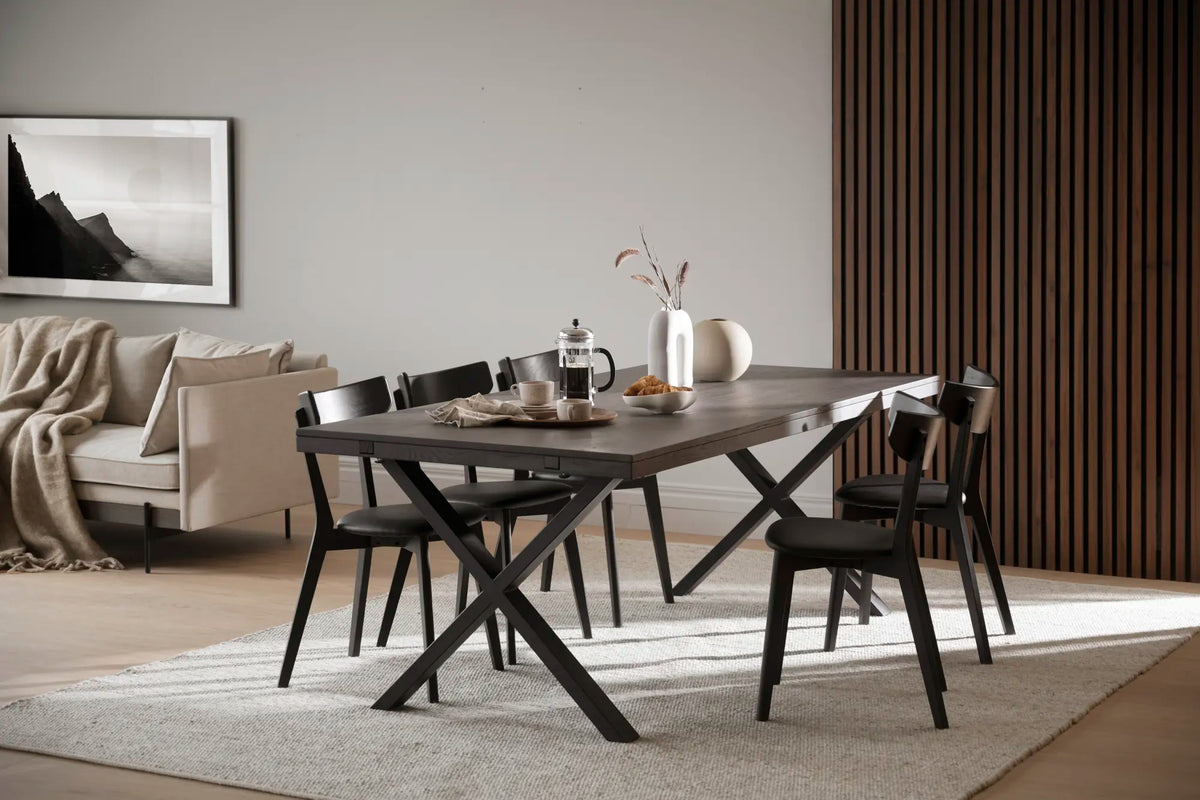 
Table à manger extensible « Brooklyn X » en chêne massif, 220-320 x 95 cm - Marron foncé - Avec 2 rallonges, 320 x 95 cm