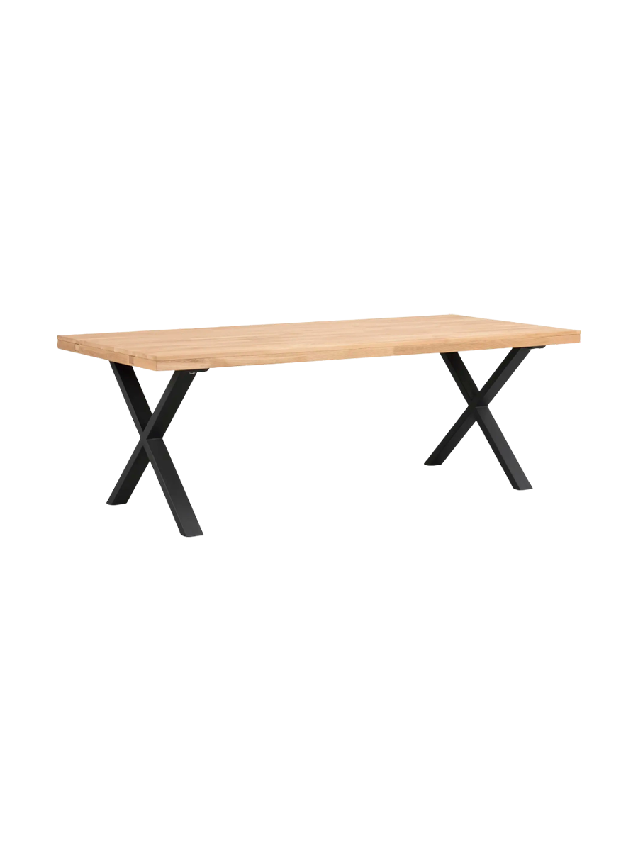 
Table de salle à manger extensible "Brooklyn X" en chêne massif, 220-320 x 95 cm - Naturel - 220 x 95 cm