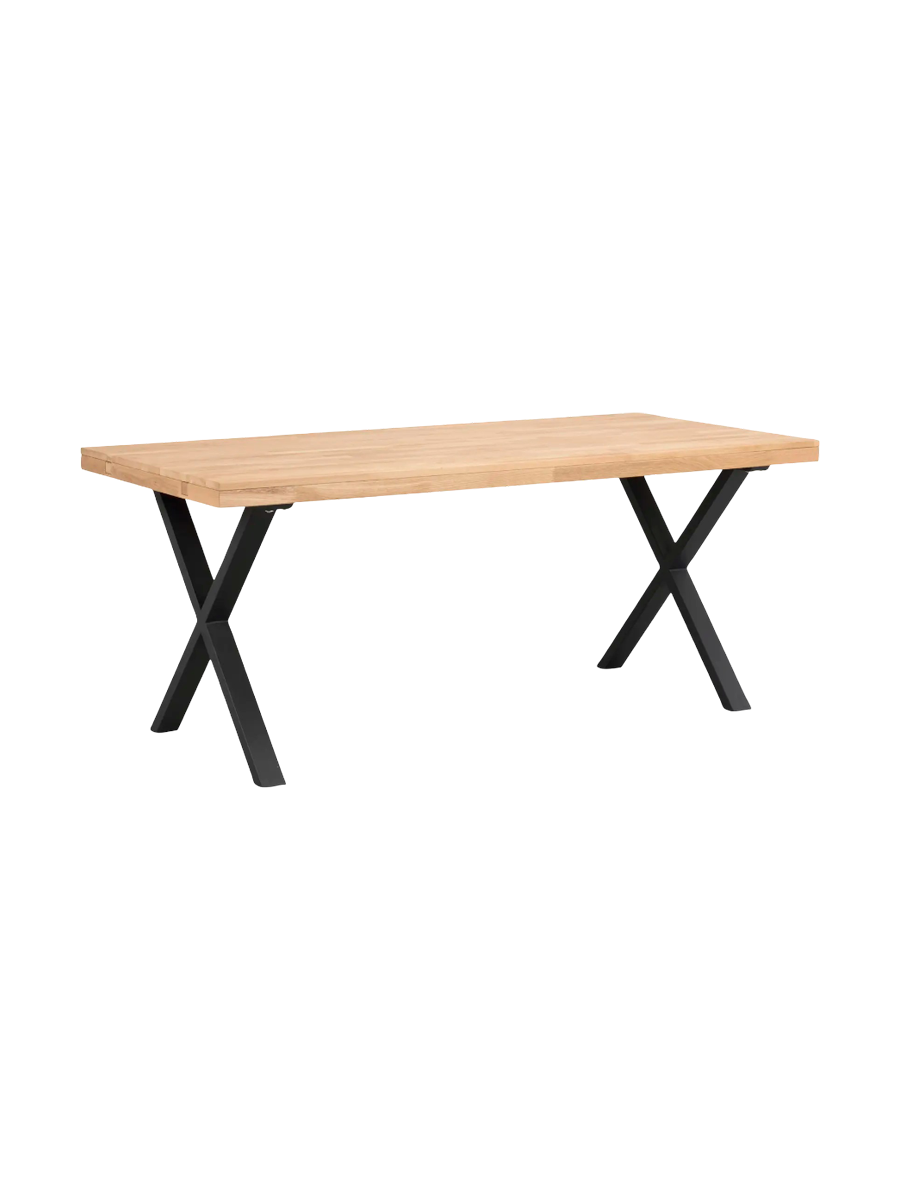 
Table à manger extensible « Brooklyn X » en chêne massif, 170-270 x 95 cm - Naturel - 170 x 95 cm