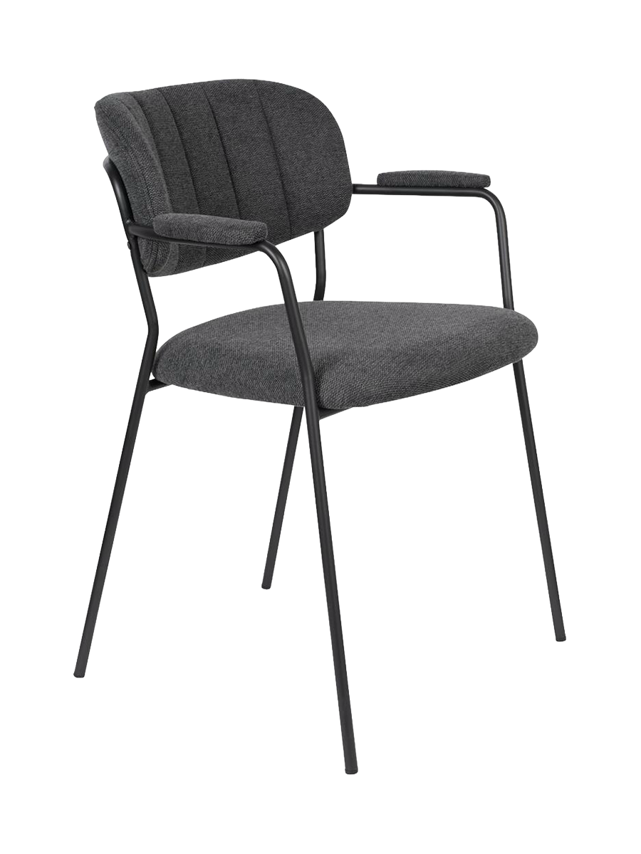 
High-Quality Armchair "Jolien" - Black / Dark Grey