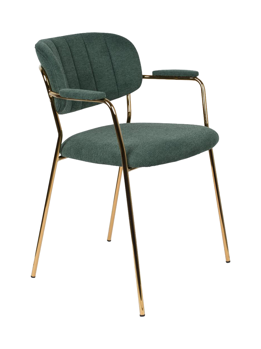 
High-Quality Armchair "Jolien" - Dark Green / Gold