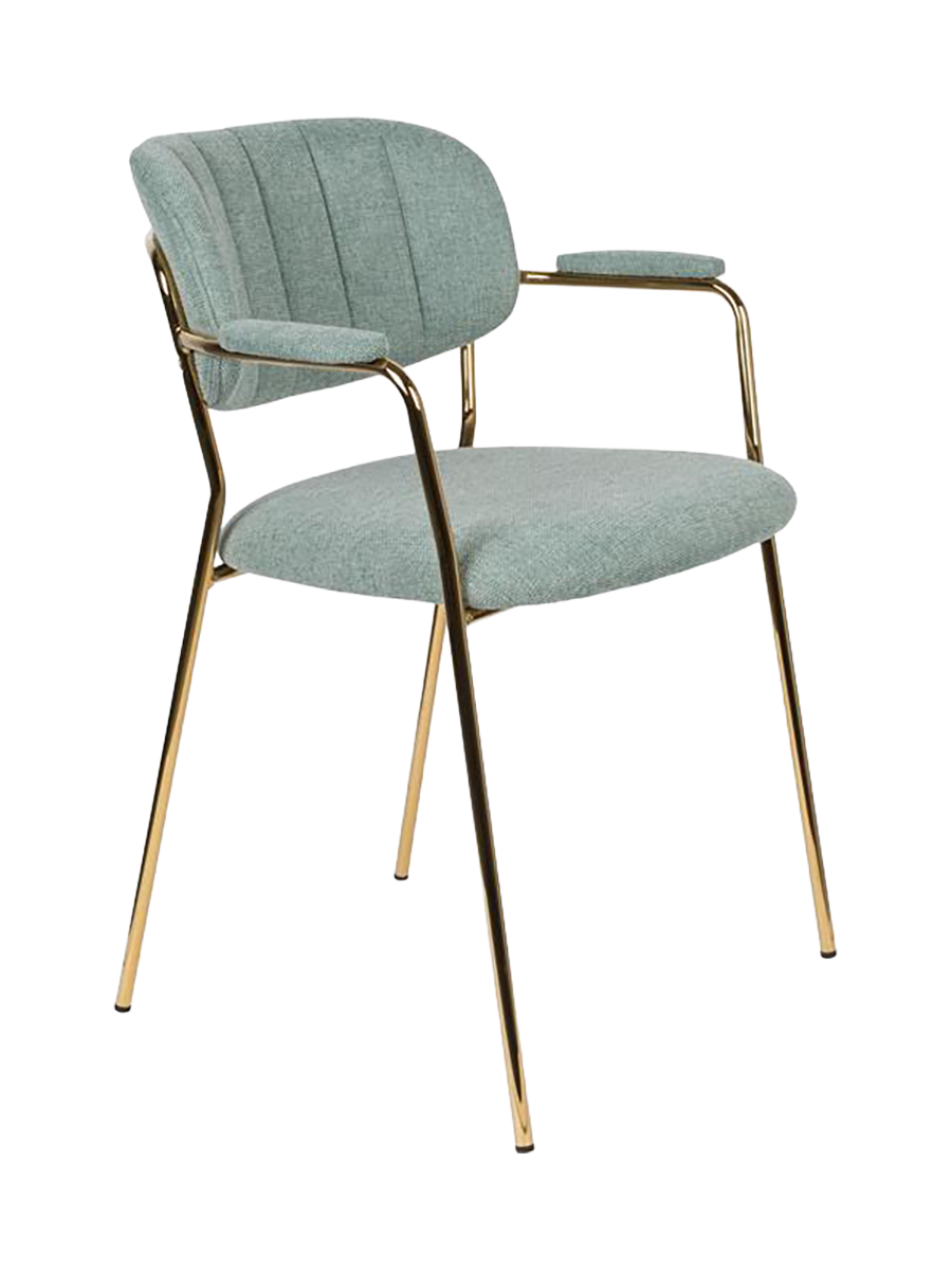 
High-Quality Armchair "Jolien" - Light green / Gold