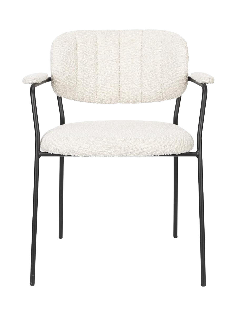 
High-Quality Armchair "Jolien" - Black / White Boucle