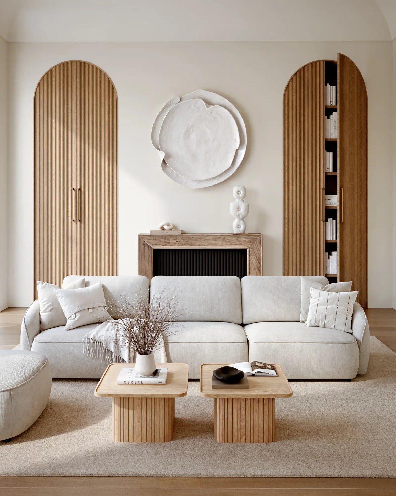 
Stylish "Sulliva" Sofa/Side Table 60 x 60 cm - Light oak
