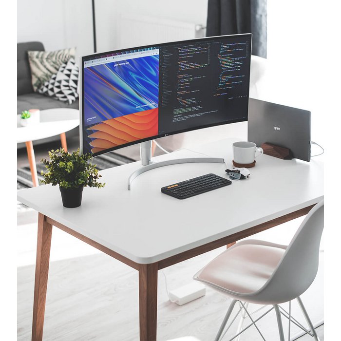 
Support d'ordinateur portable « Laptop Doc » en bois massif - Chêne noir