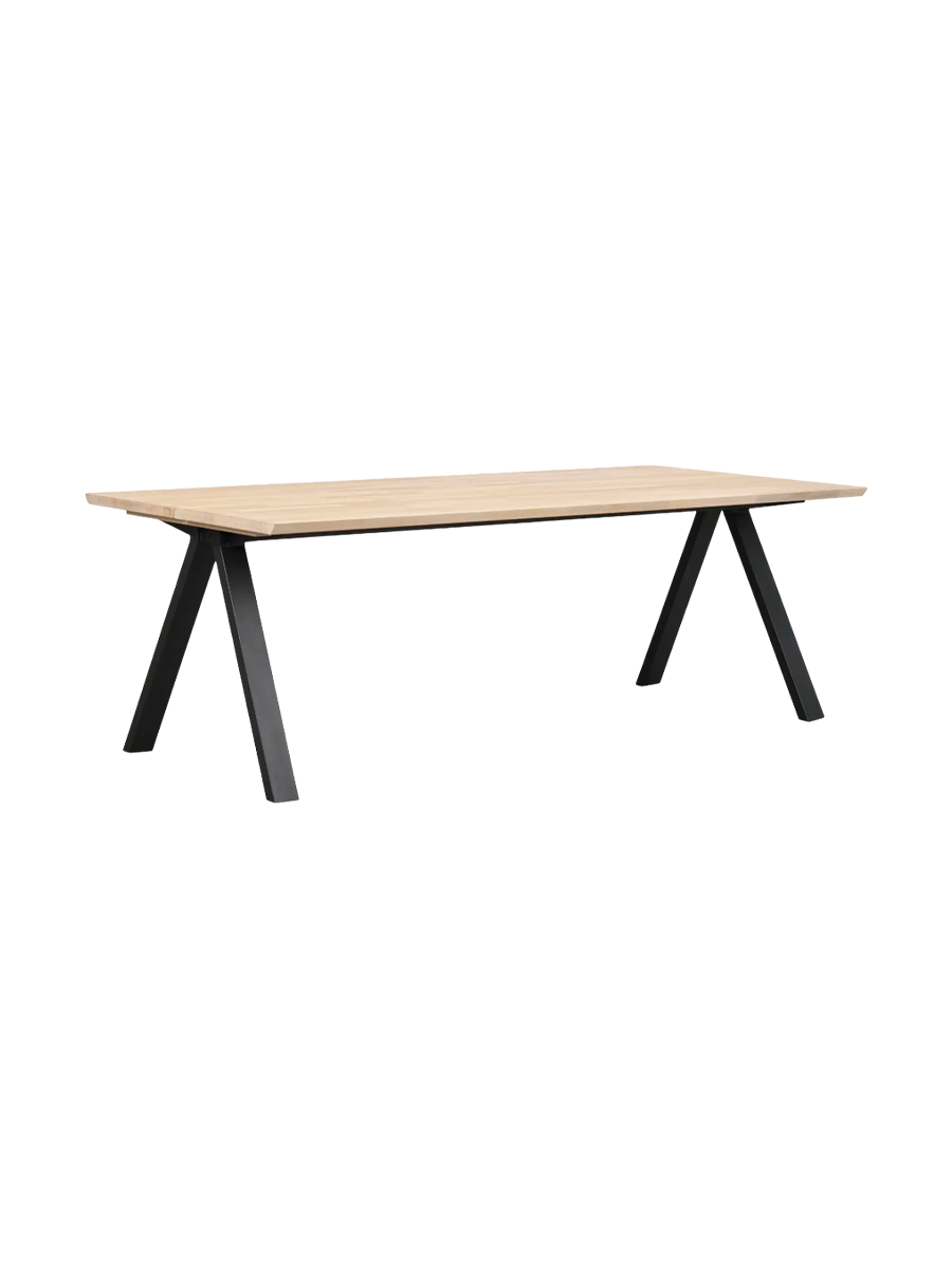 
Grosser Massivholz Tisch „Carradale V“ 220-320 x 100 cm - Eiche hell - 220 x 100 cm