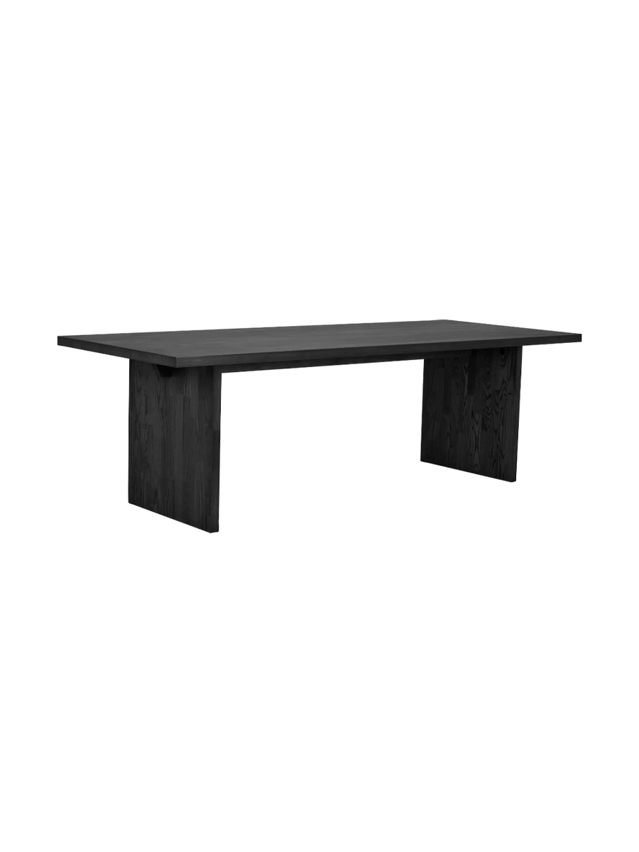 
Nachhaltiger Massivholz Esstisch „Emmet“ 240 x 95 cm - Schwarz gebeizte Esche