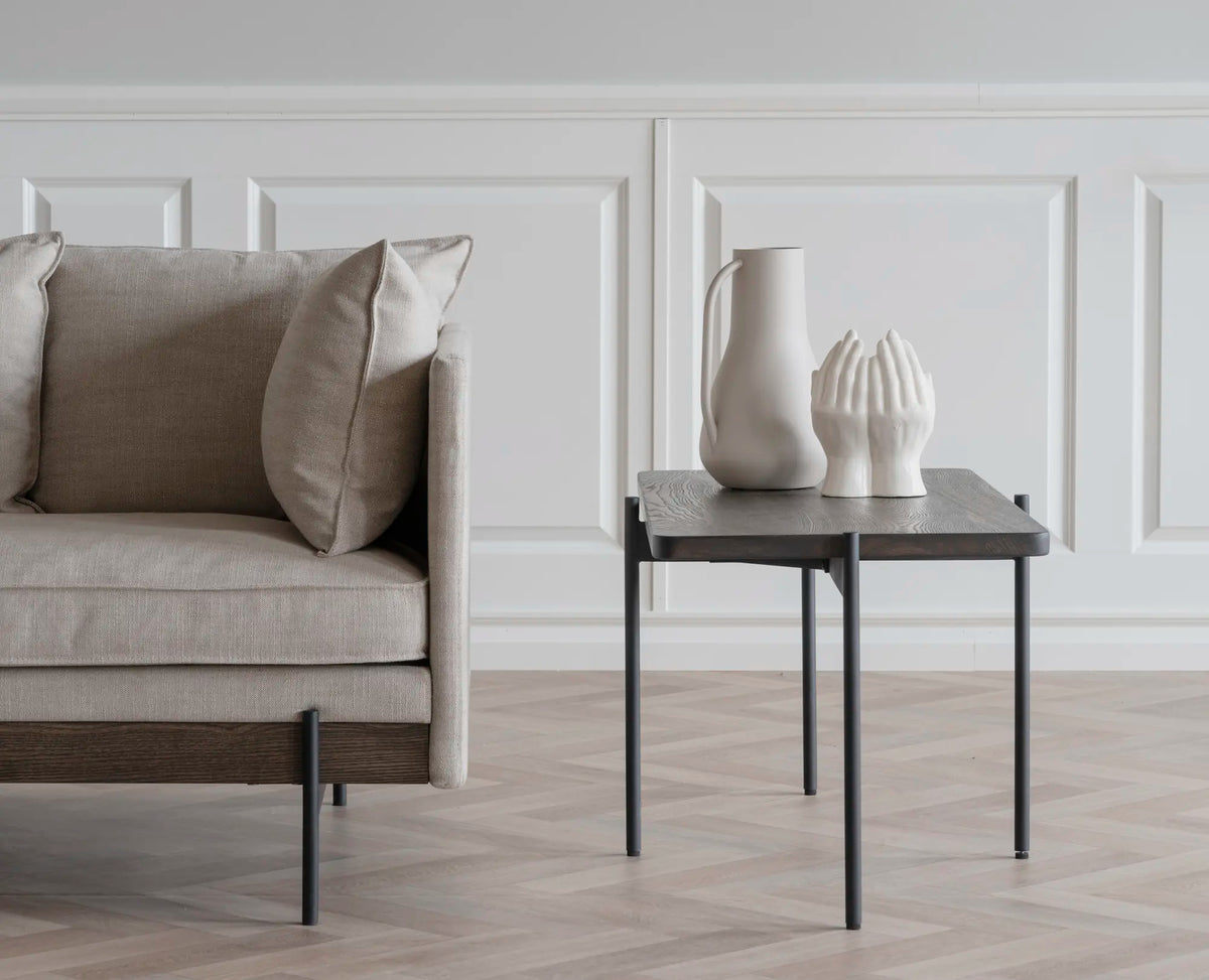 
Design Couch- und Beistelltisch „Shelton“ - Esche Dunkelbraun