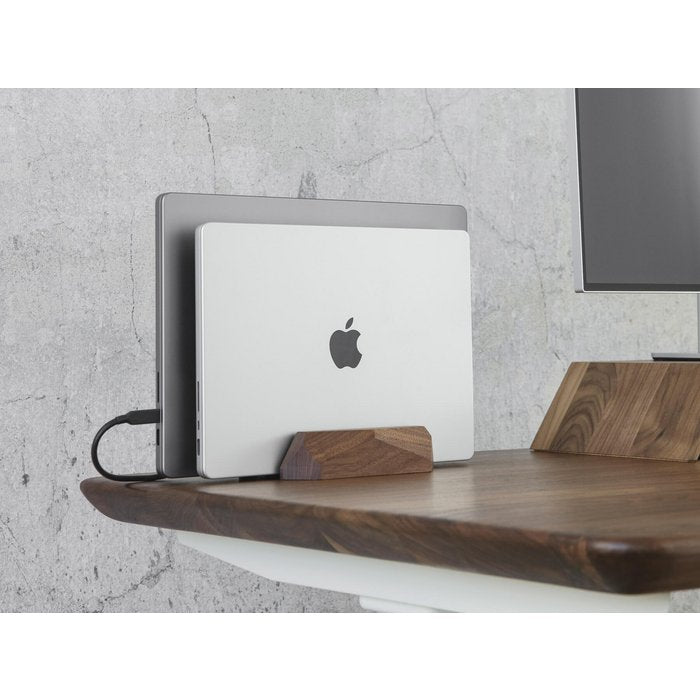 
Support pour ordinateur portable "Dual Doc" en bois massif - Noyer