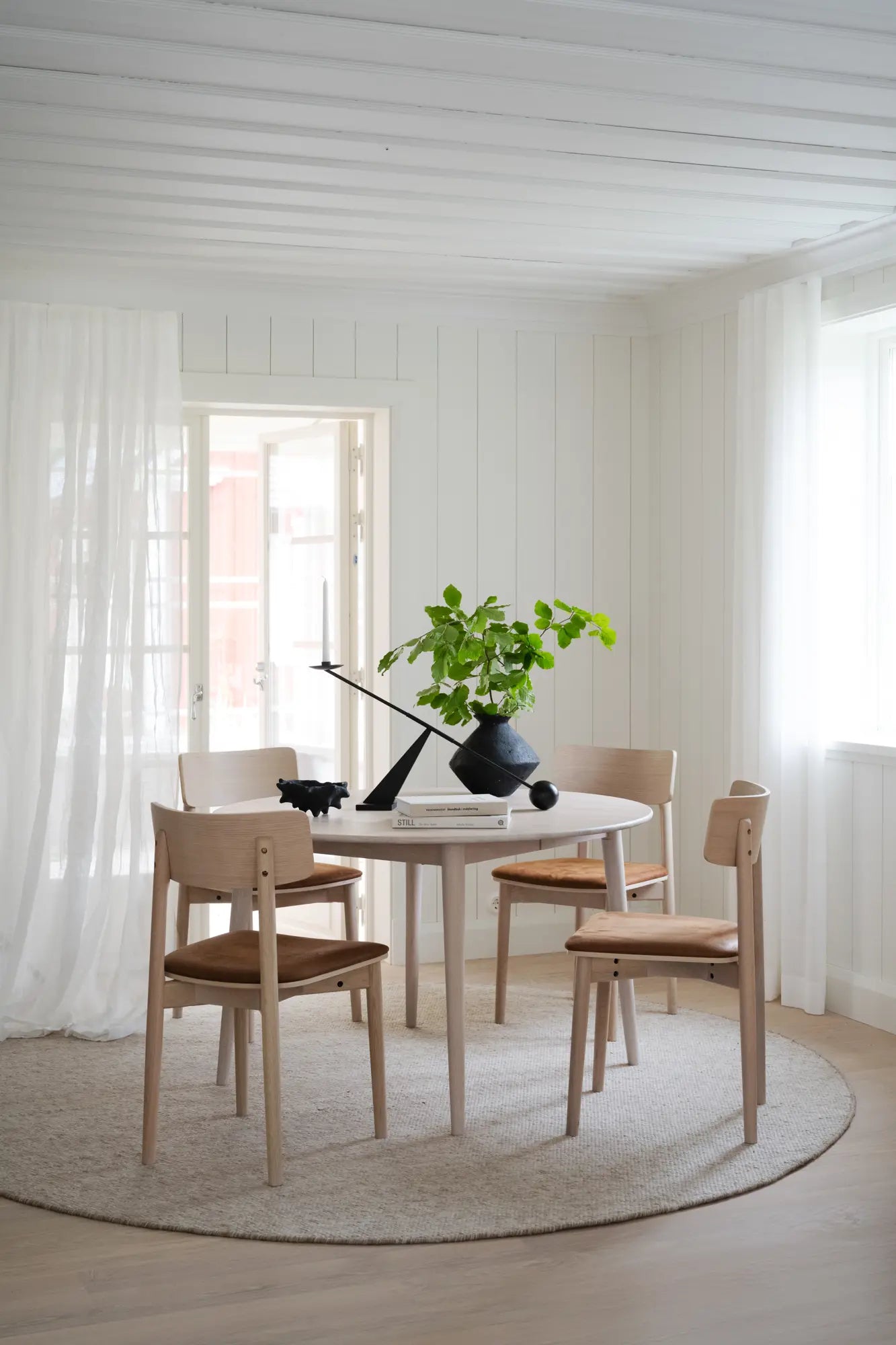 
Tapis en laine de haute qualité noué à la main « Wooland » Ø 250 cm - Beige