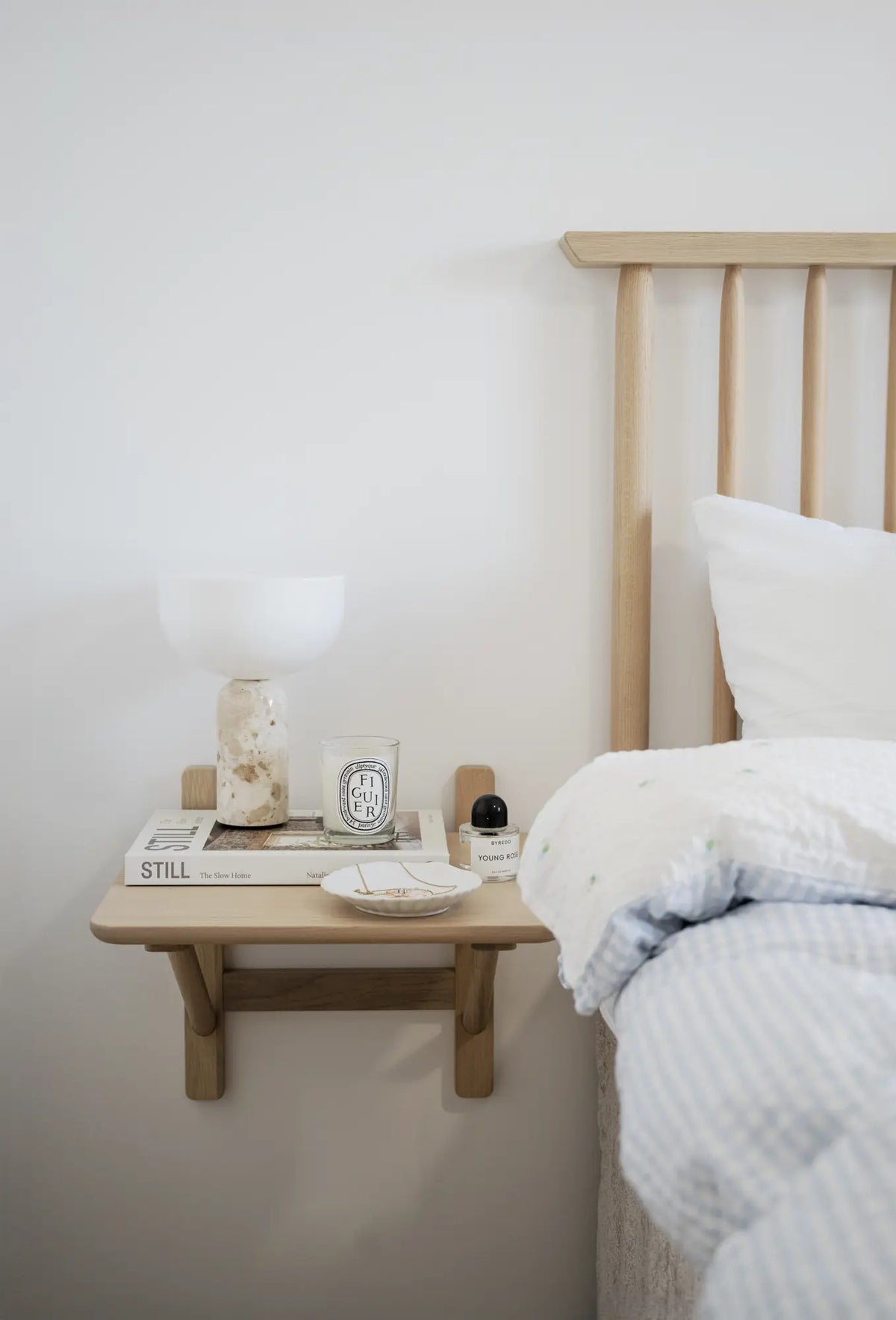
Solid wood nightstand "Camrose" 40 x 40 cm - Light oak