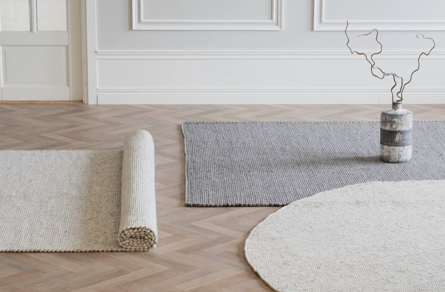 
Hand-knotted, high-quality "Wooland" wool rug, 200 x 290 cm - Grey