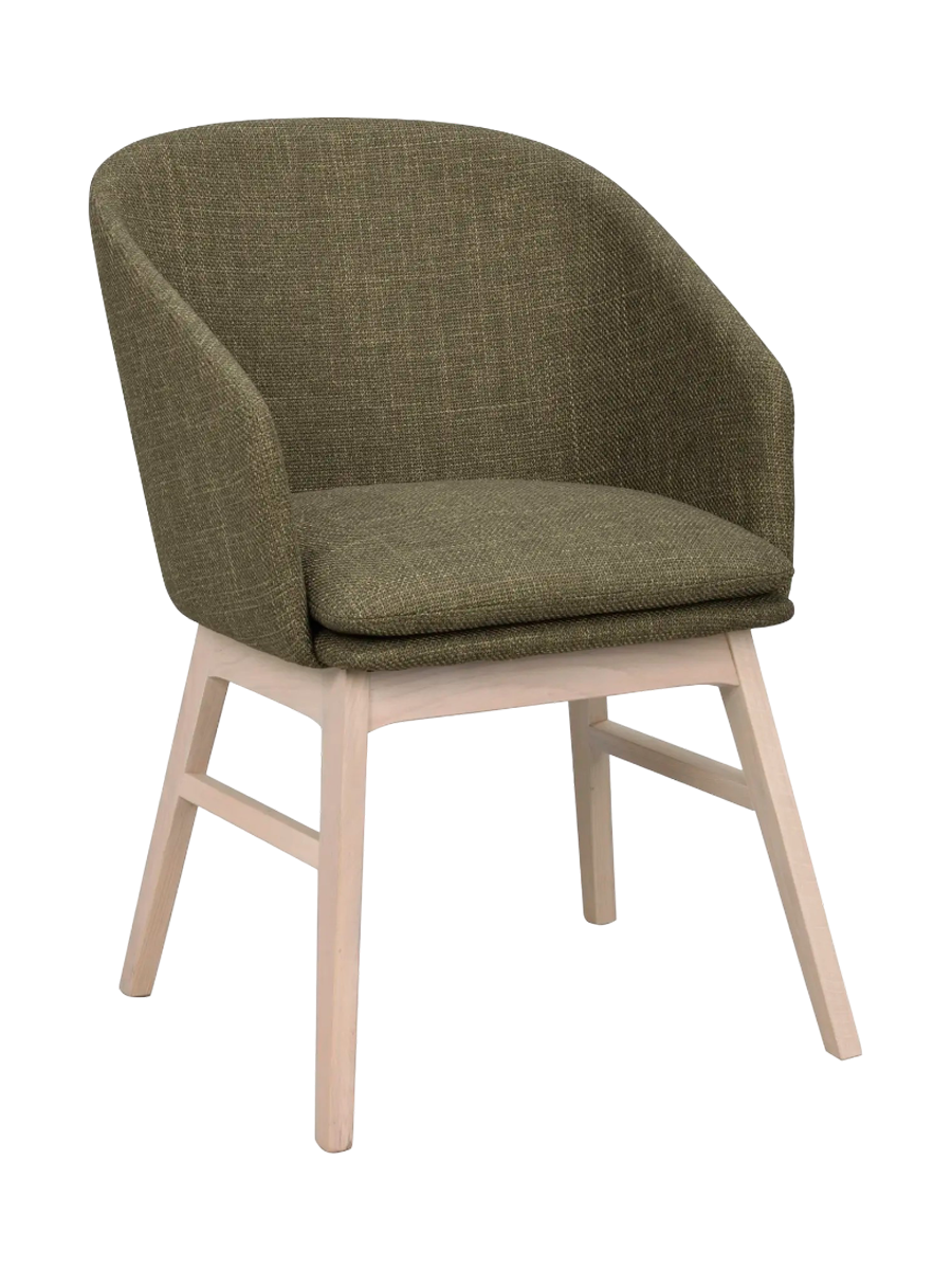 
Sedia con braccioli di design in legno massello «Windham» - Verde / rovere chiaro