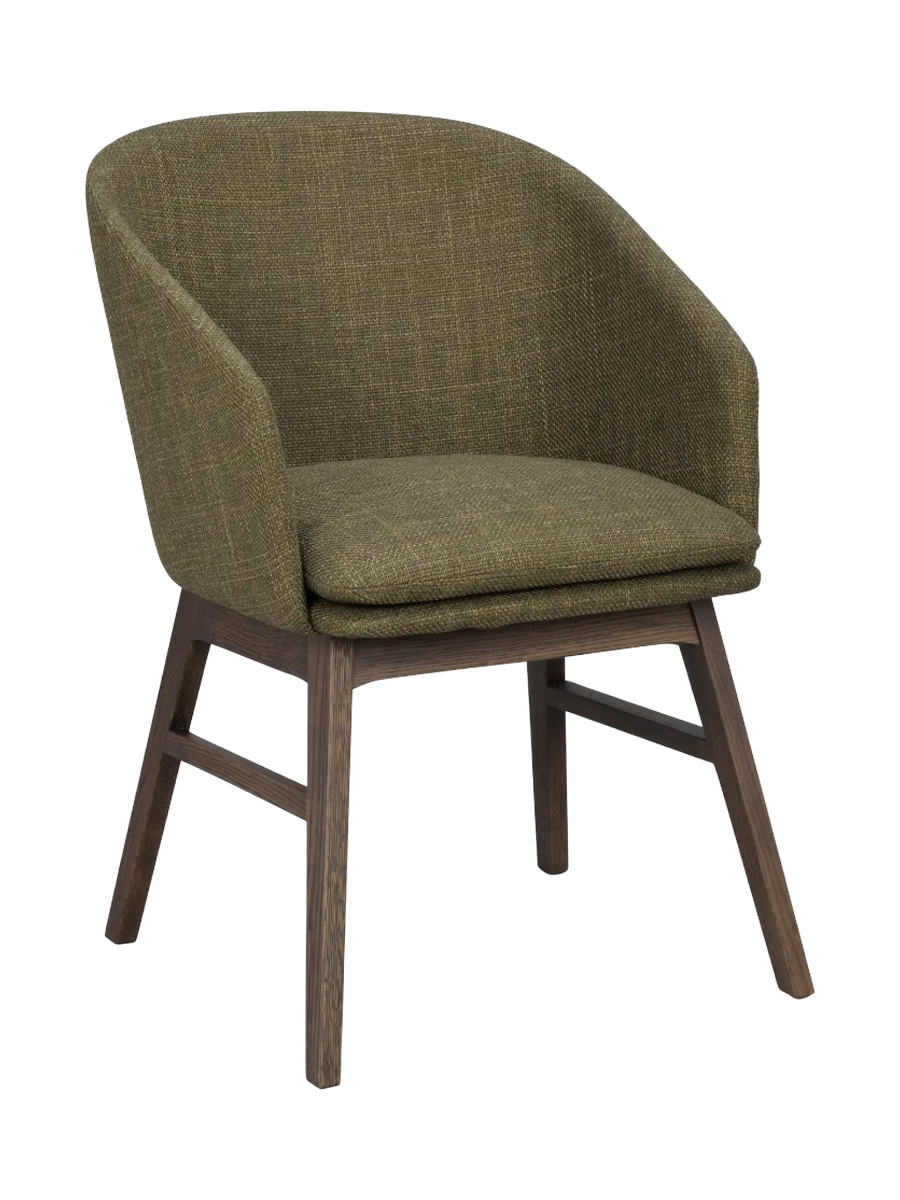 
Sedia con braccioli di design in legno massello «Windham» - Verde / quercia marrone scuro