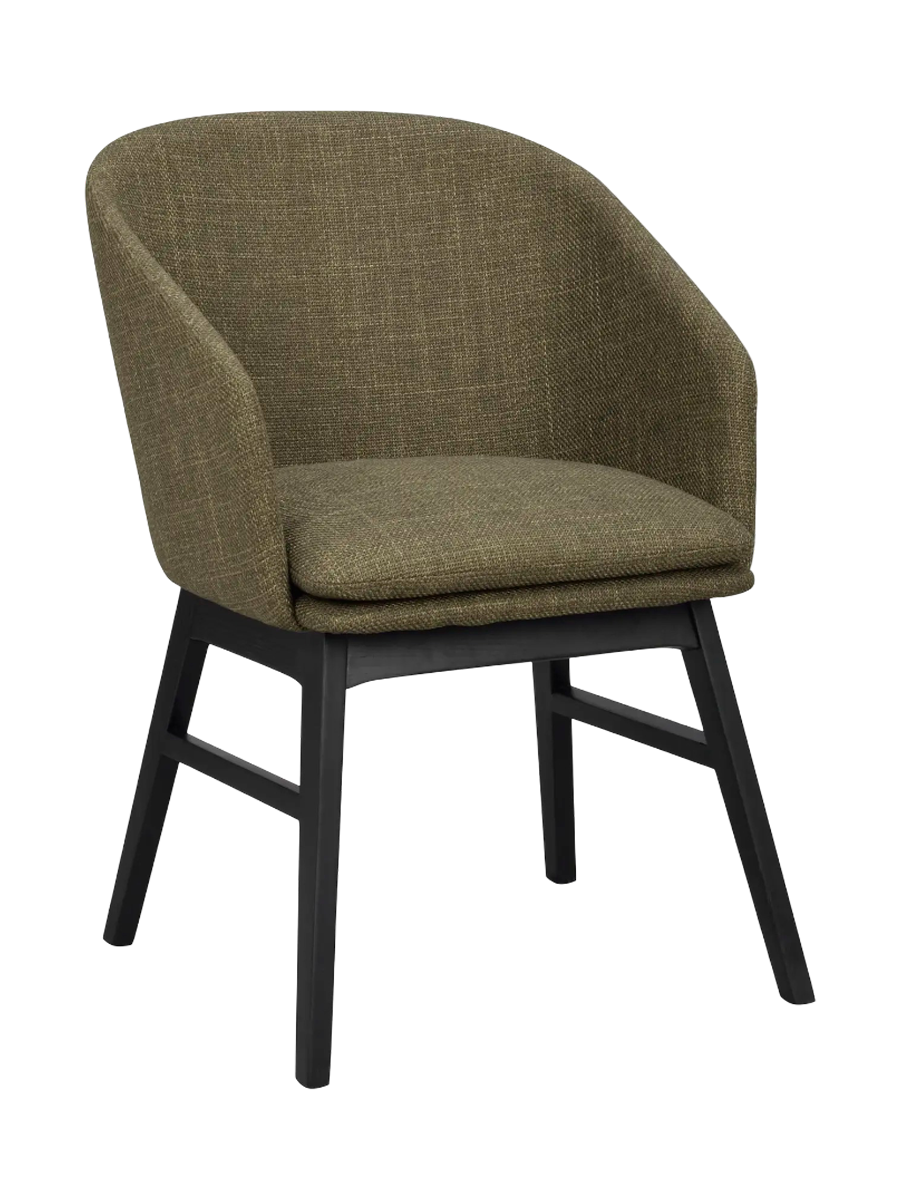 
Sedia con braccioli di design in legno massello «Windham» - Verde / Rovere Nero