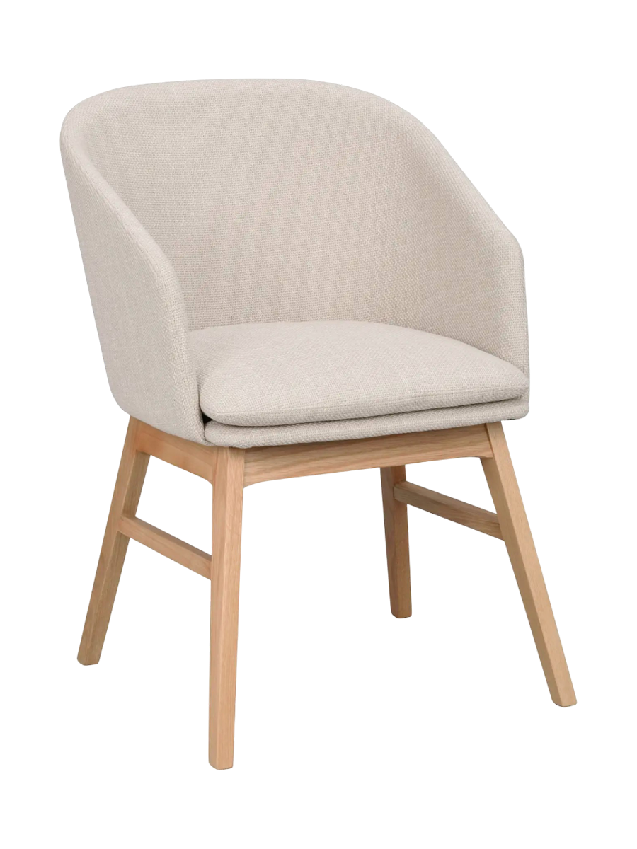 
Sedia con braccioli di design in legno massello «Windham» - Beige / Rovere Natural